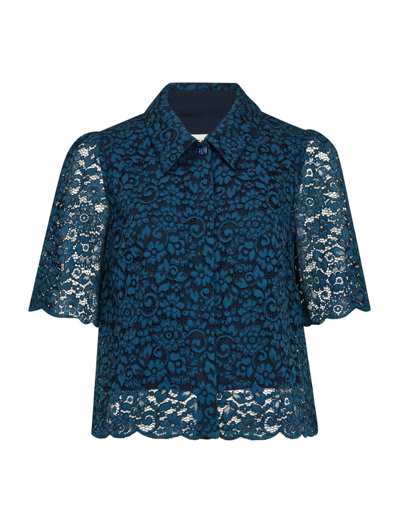 Jacquie Lace Blouse - Navy