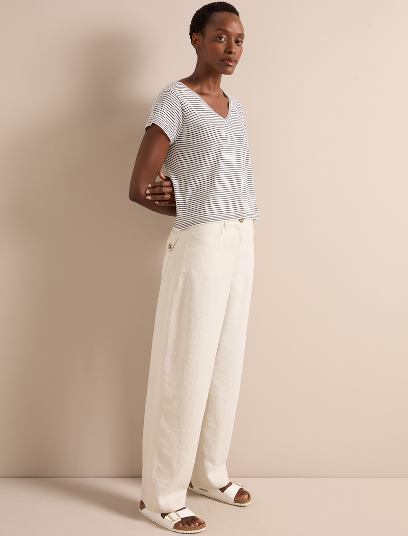 Hudson Techni Linen Trouser - Cream