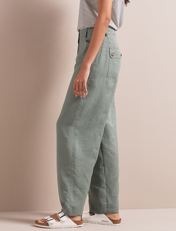 Hudson Techni Linen Trouser - Sage Green