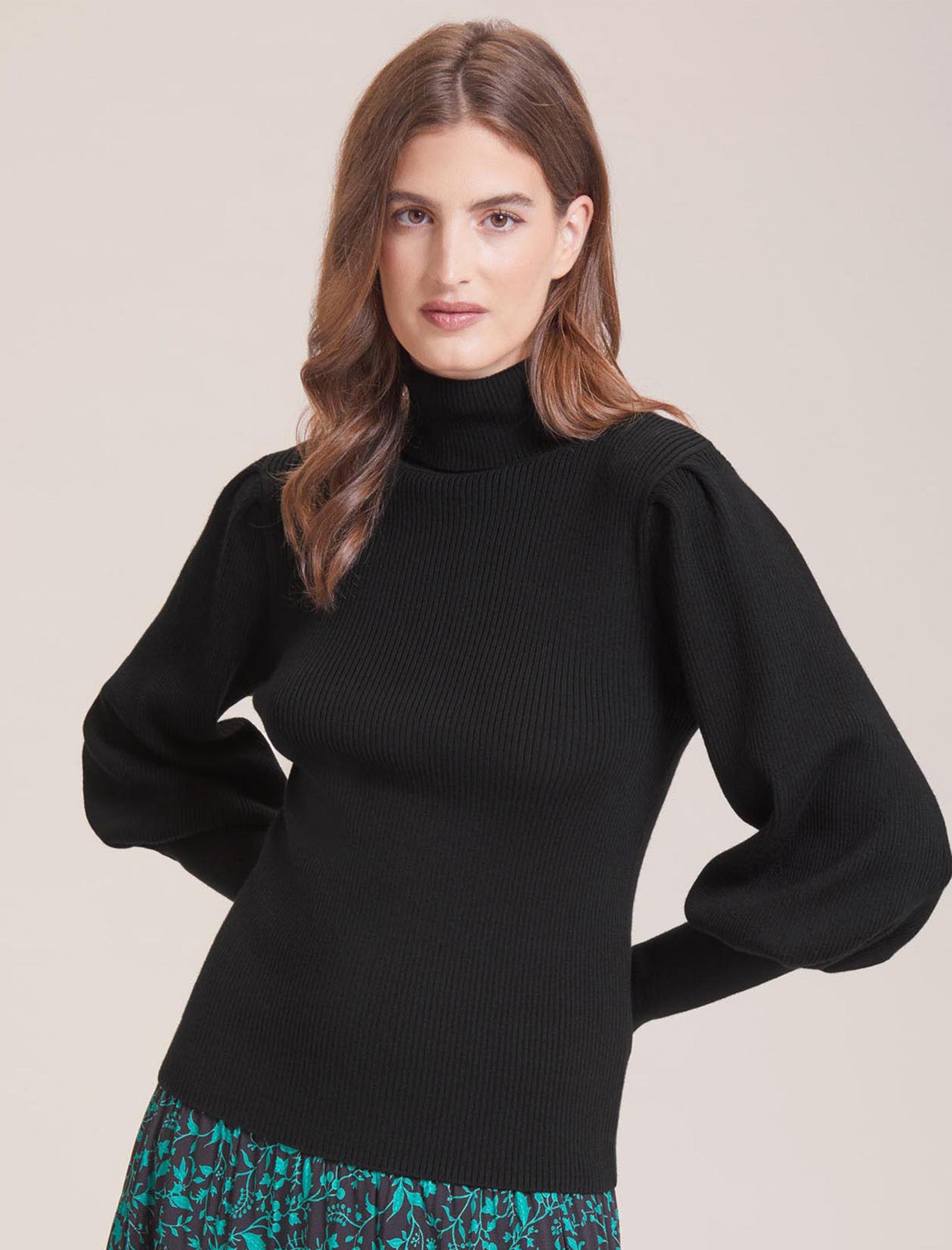 Black wool 2025 roll neck jumper