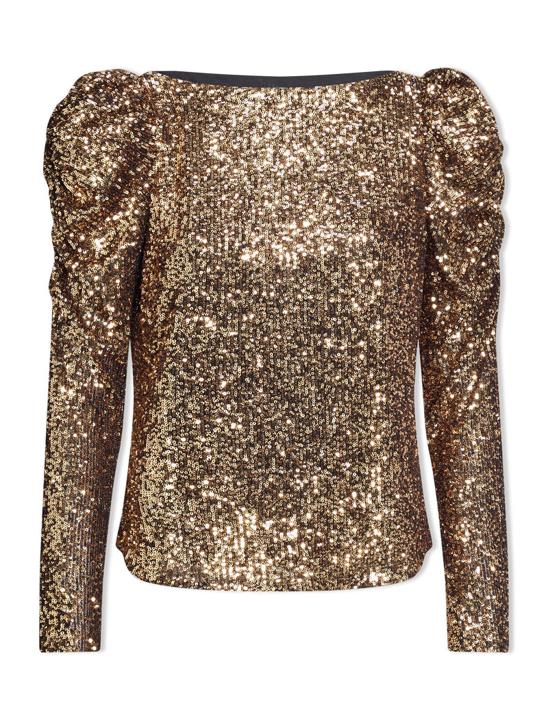 Cecile Sequin Blouse - Gold