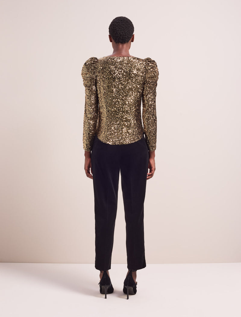 Cecile Sequin Blouse - Gold