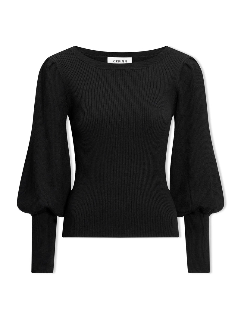 Black boat neck jumper hotsell