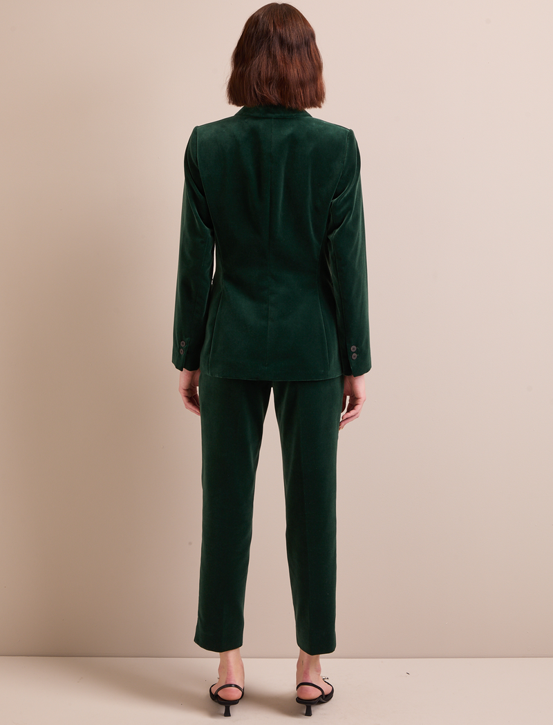 Jamie Velvet Blazer - Forest Green