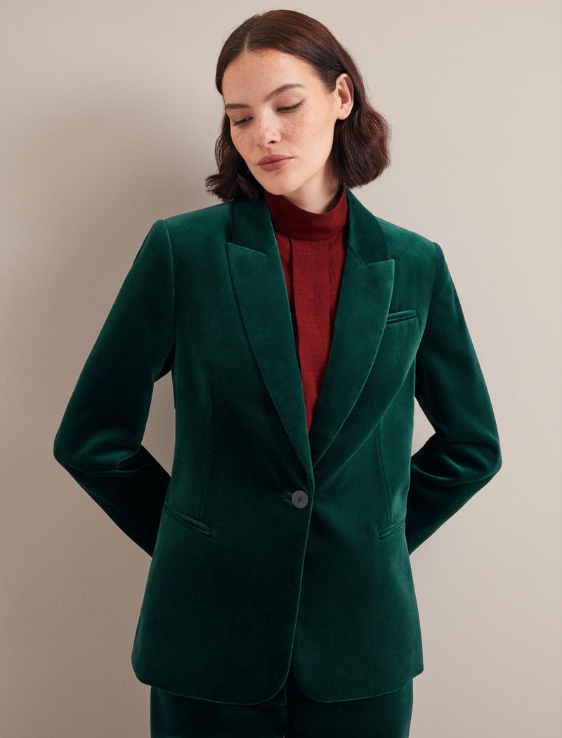 Jamie Velvet Blazer - Green