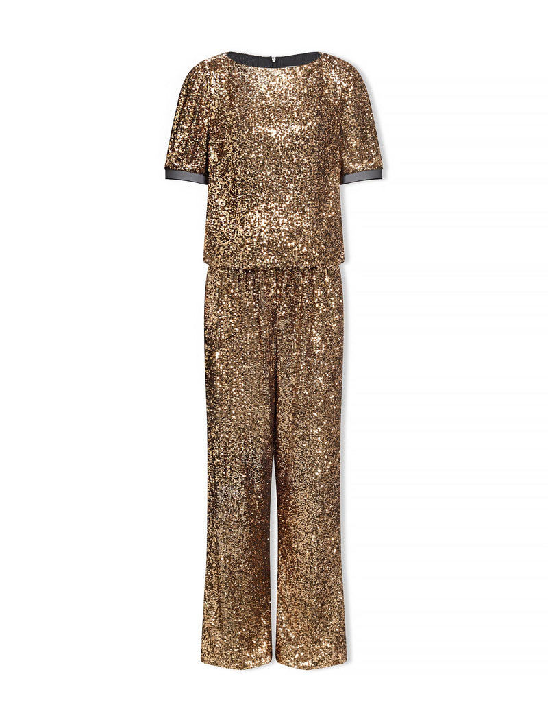 Hester Sequin Jumpsuit - Gold