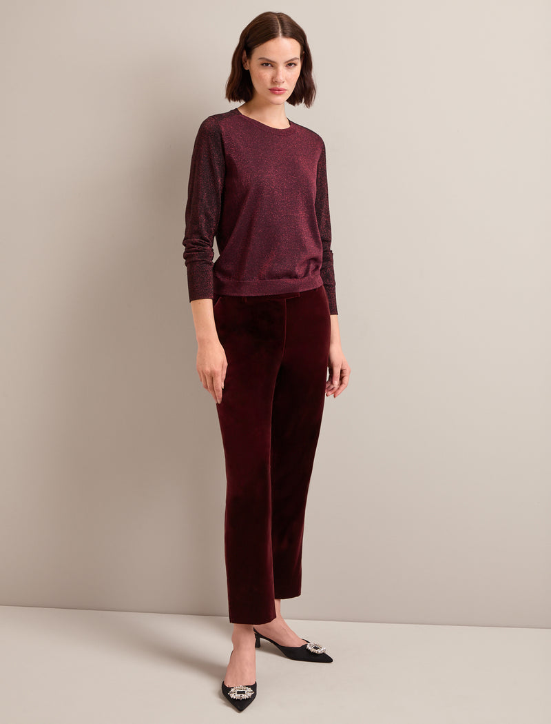 Remi Lurex Jumper - Burgundy