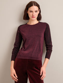 Remi Lurex Jumper - Burgundy