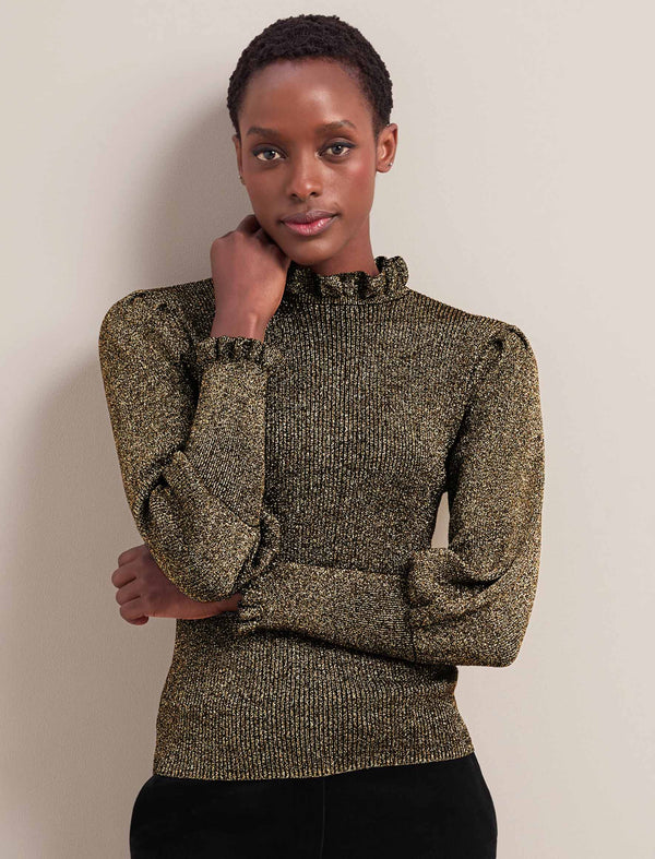 Judy Lurex Jumper - Dark Gold