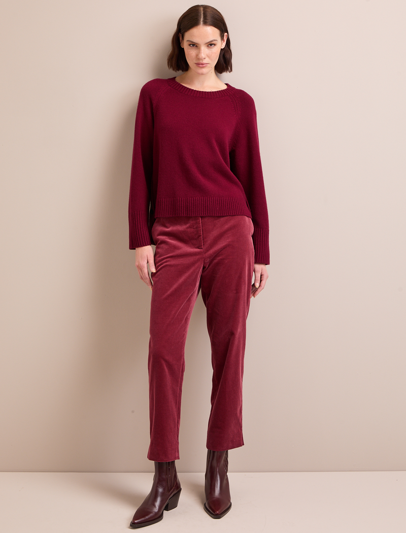 Ezra Cashmere Blend Jumper - Burgundy