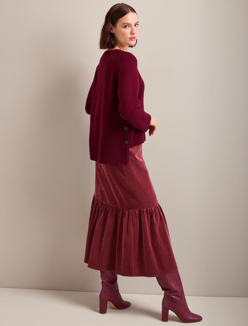 Ezra Cashmere Blend Jumper - Burgundy