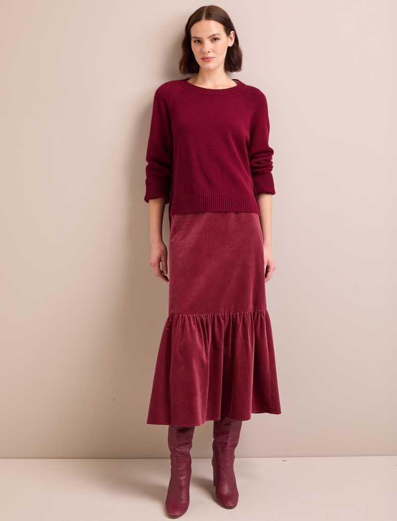 Ezra Cashmere Blend Jumper - Burgundy