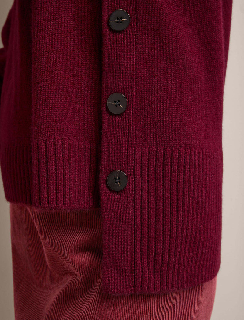 Ezra Cashmere Blend Jumper - Burgundy