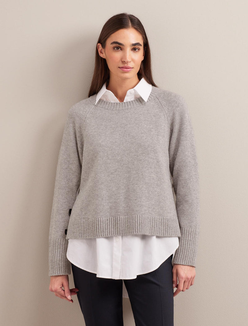 Ezra Cashmere Blend Jumper - Mid Grey