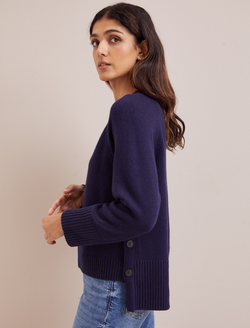 Ezra Cashmere Blend Jumper - Navy