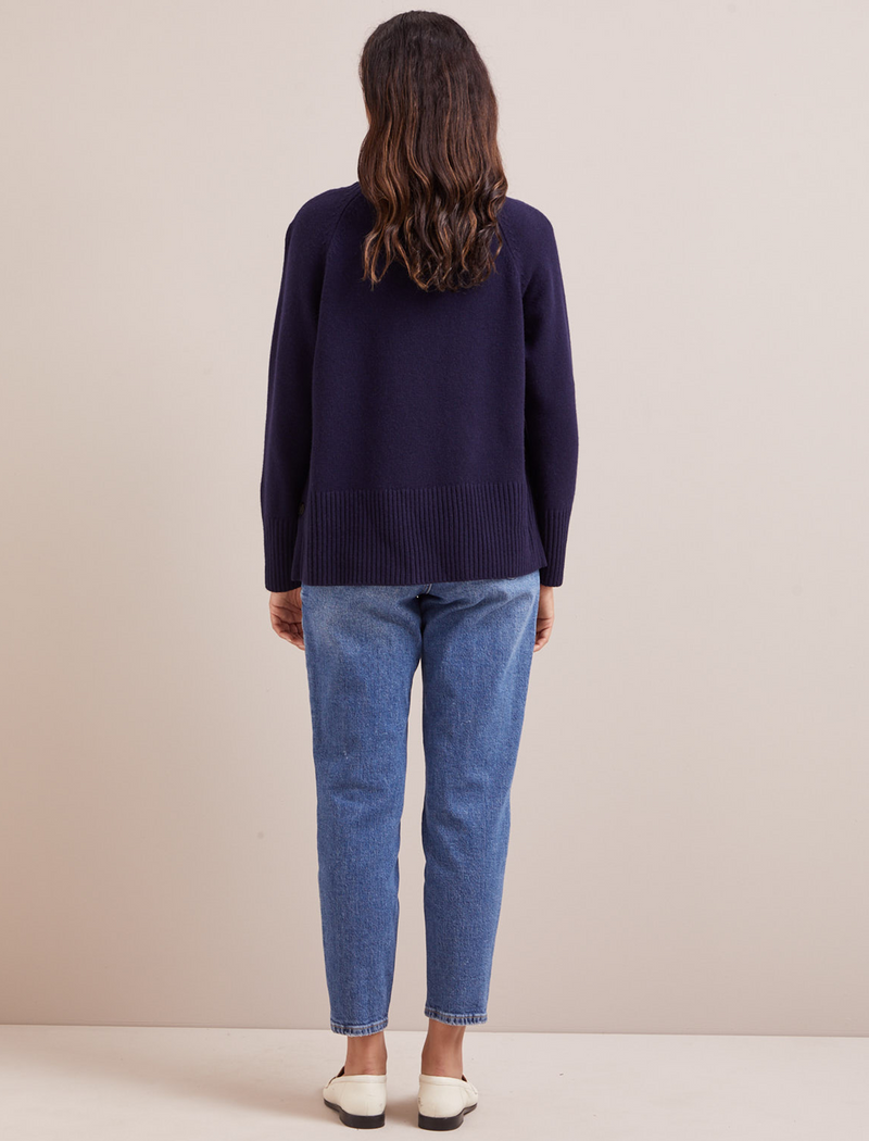 Ezra Cashmere Blend Jumper - Navy