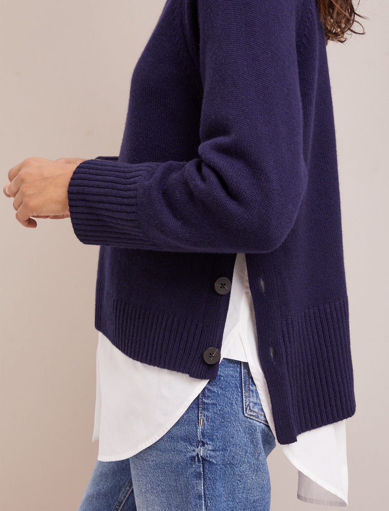 Ezra Cashmere Blend Jumper - Navy