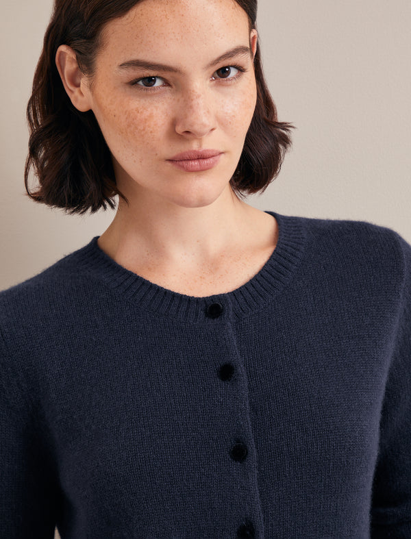 Clara Cashmere Cardigan - Navy