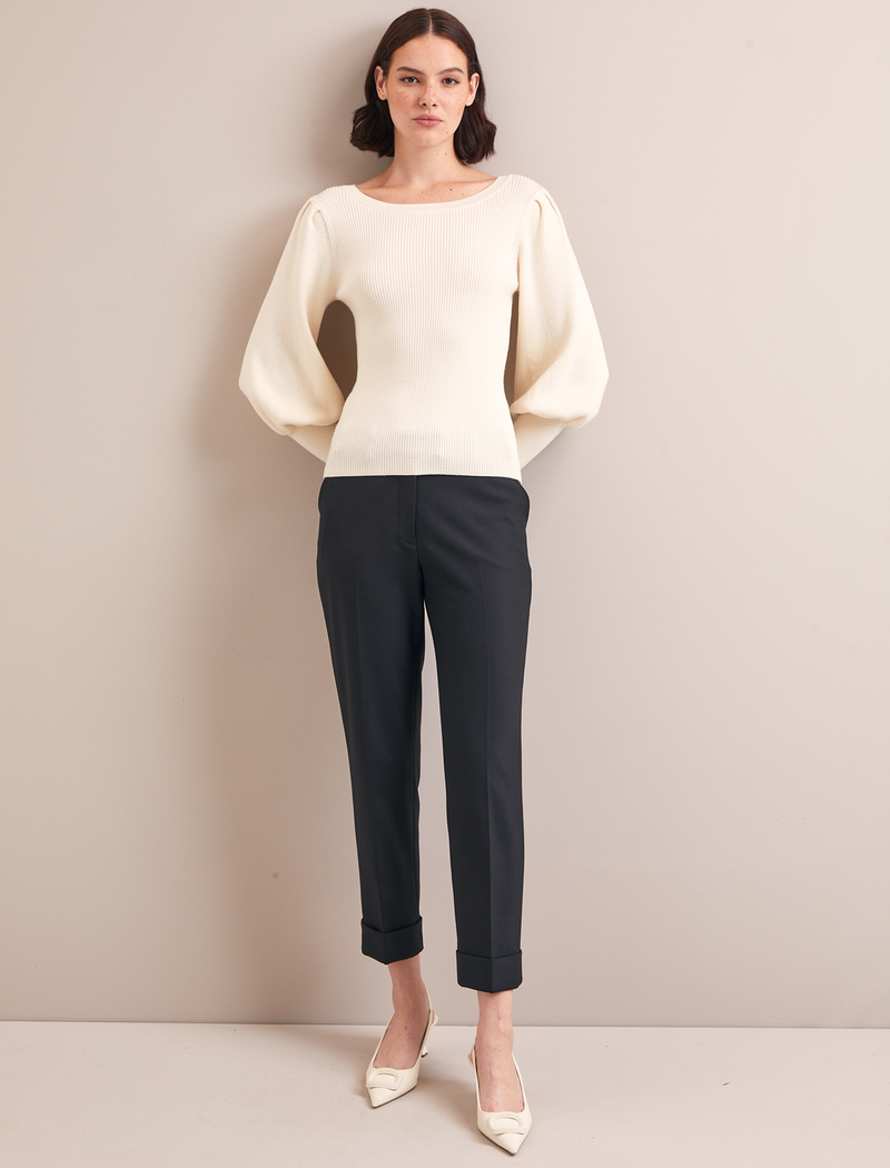 Cream boat neck jumper best sale