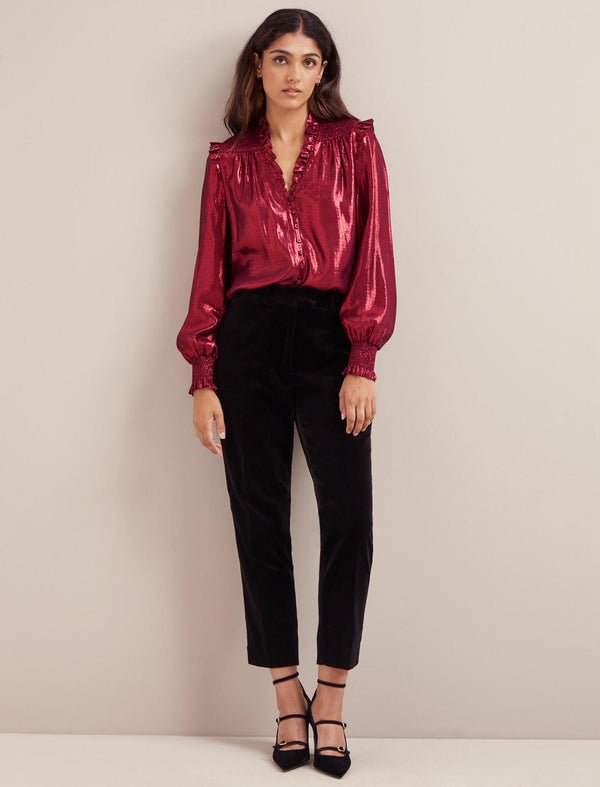 Stella Silk Blend Shirt - Burgundy