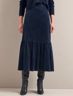 Daphne Corduroy Maxi Skirt - Navy