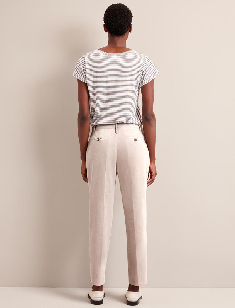 Tatum Corduroy Tapered Trouser - Stone