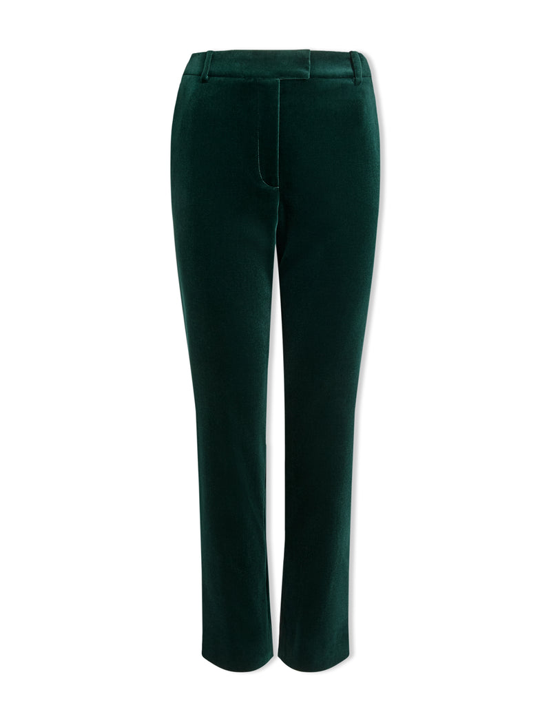 Tatum Velvet Tapered Trouser - Green