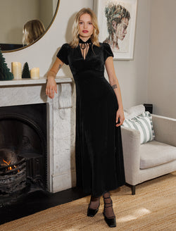 Jacquetta Velvet Maxi Dress - Black