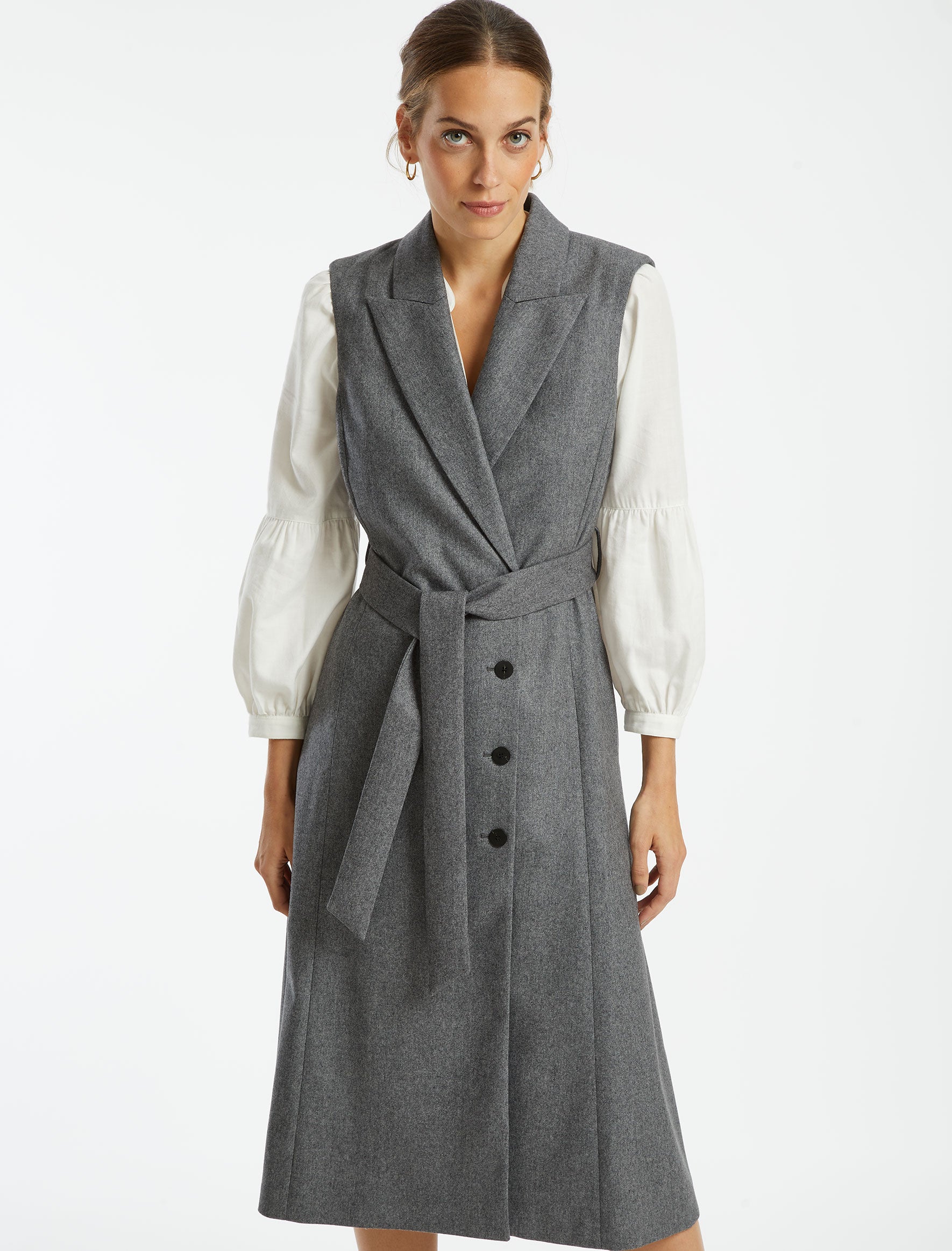 Sleeveless deals wool coat