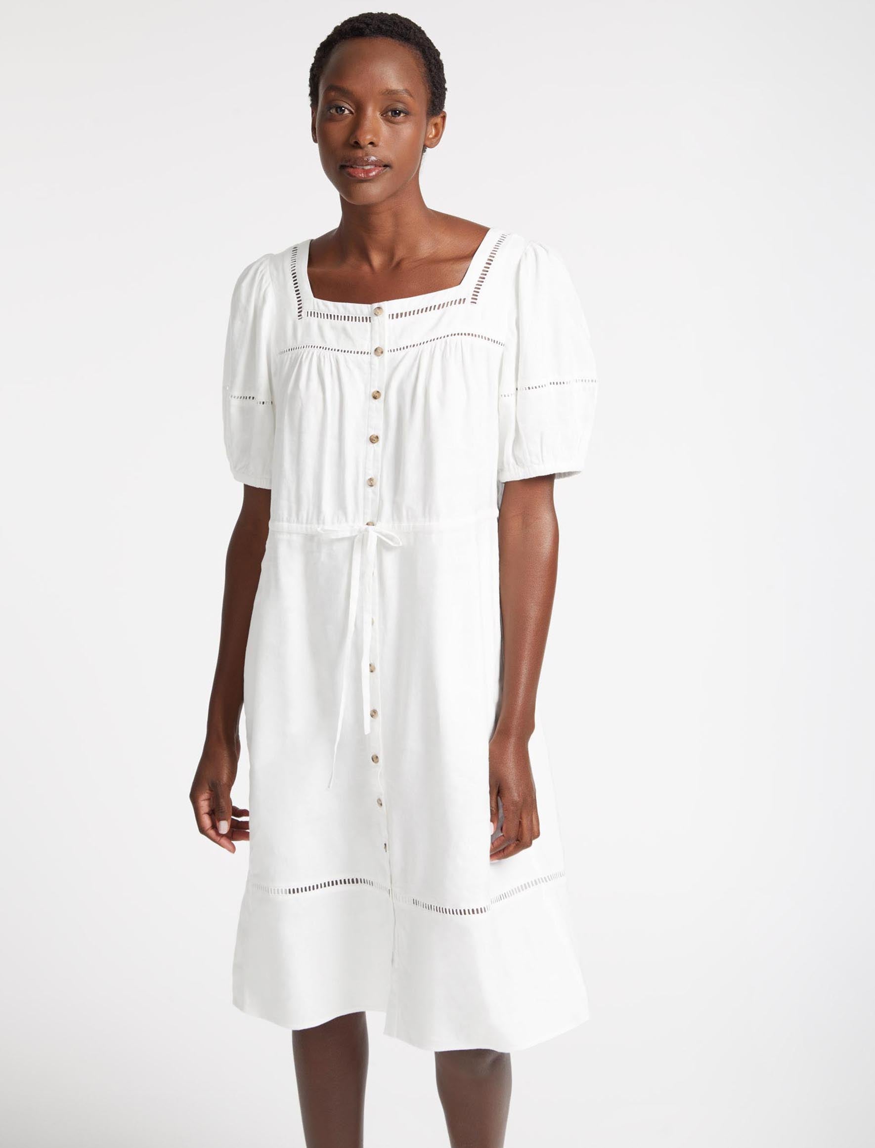Poppy Linen Dress With Ruffled Sleeves in Milk Chocolate. Sassy, Stylish Linen  Dress Made From Italian Linen . 
