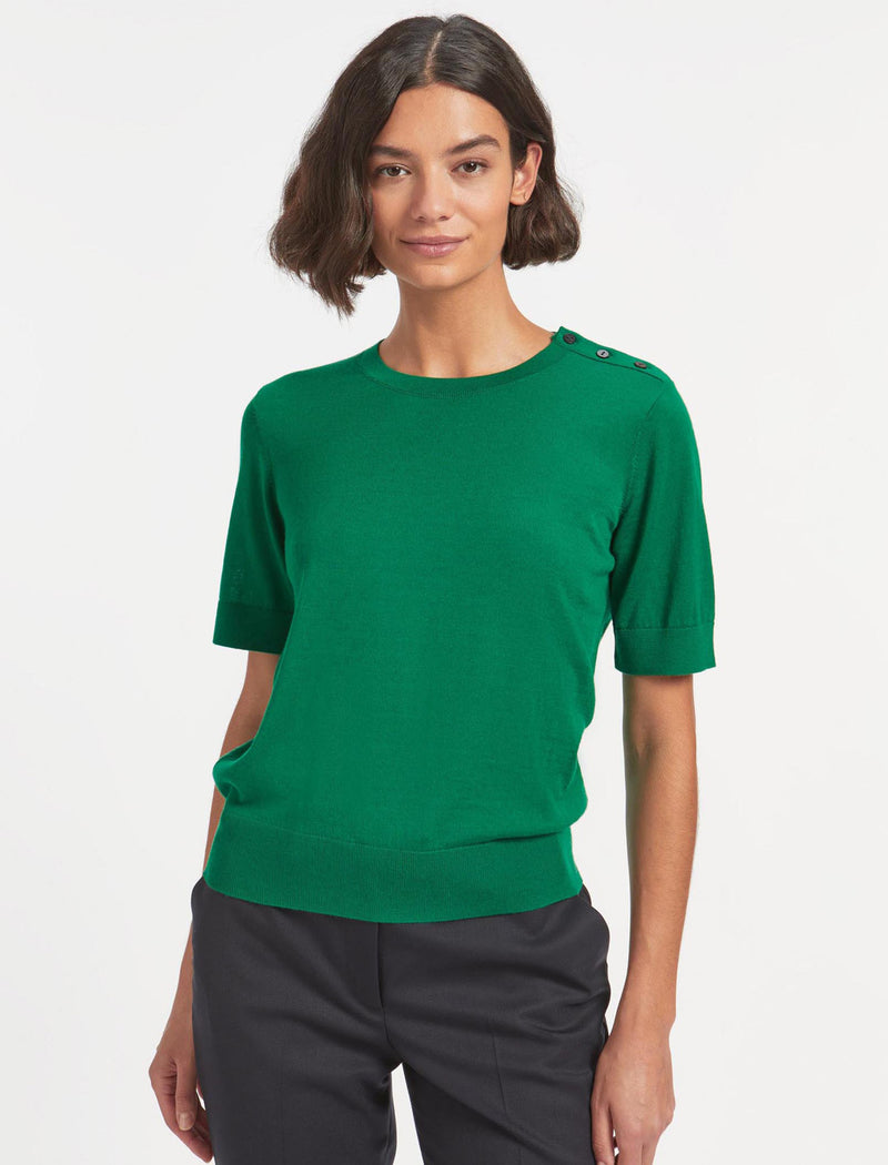 Brooke Merino Fine Knit Jumper - Emerald Green