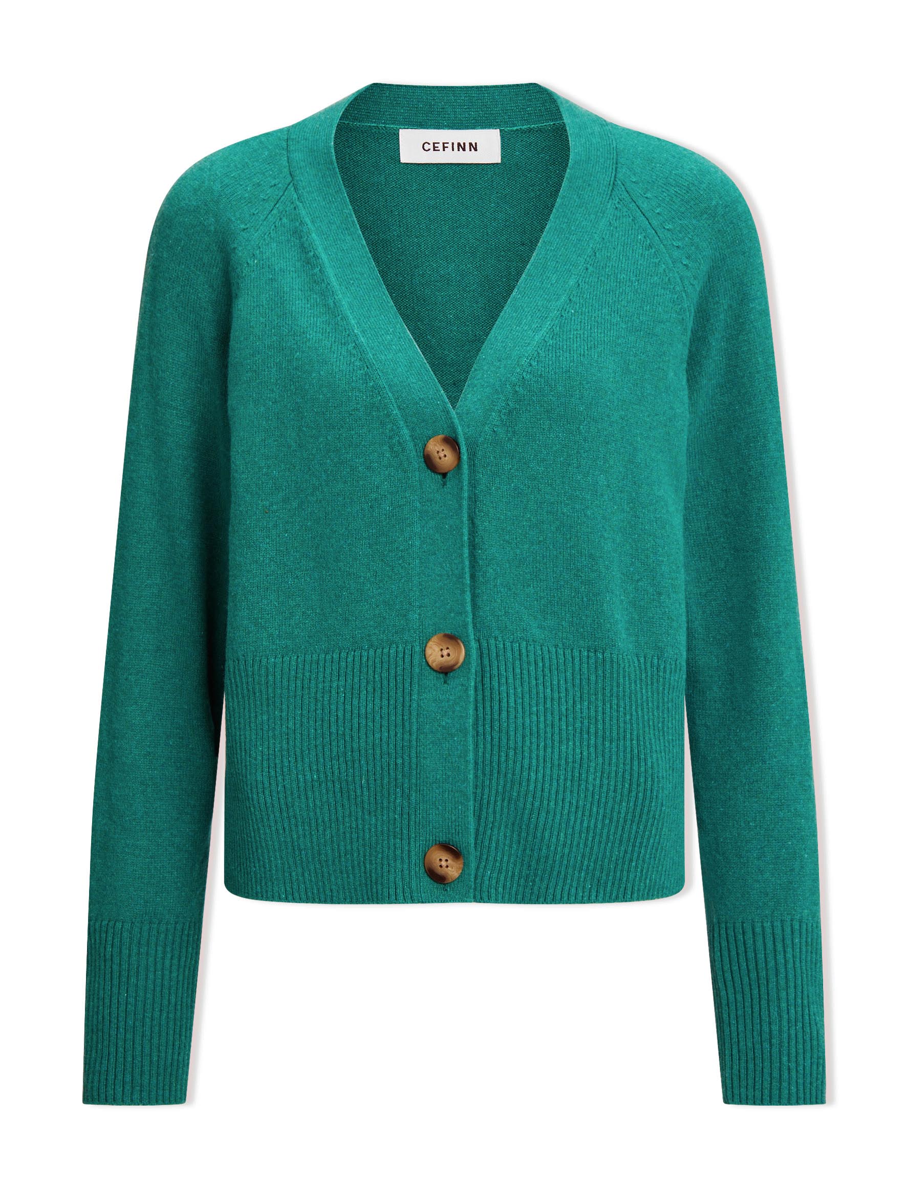 Caro Cotton Blend Boxy Cardigan - Turquoise