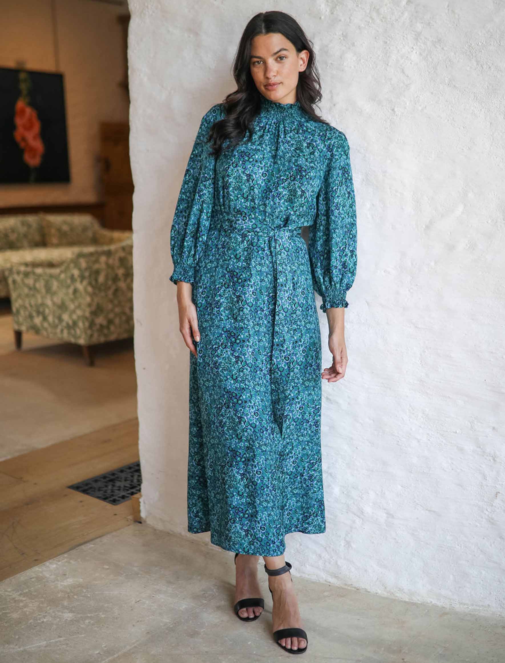 The Sylphie Wrap Dress - Teal hammered silk – Mignonnette London